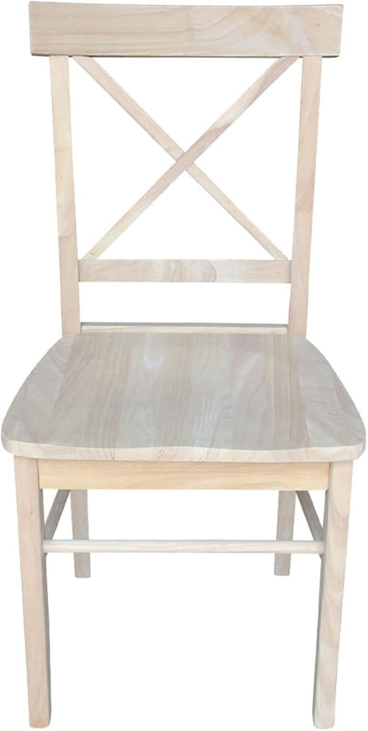 X Back Dining Chairs Set Of 2 In Unfinished Parawood