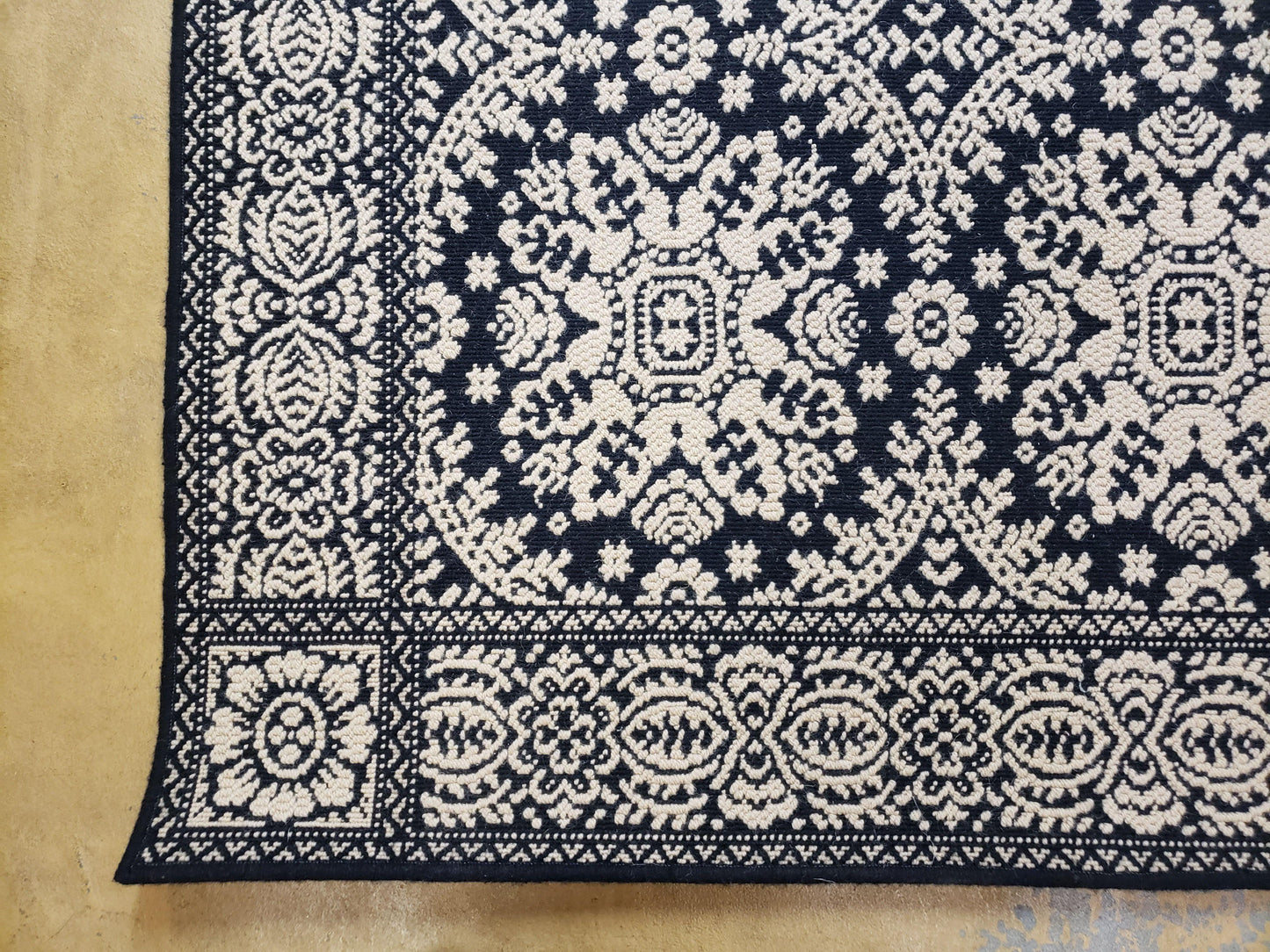 4x6 Power-Loomed Rug Dark Navy Blue & Ivory Oriental Carpet Nice