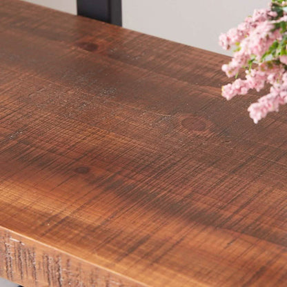 Four Tier Natural Wood Bookshelf Rustic Industrial