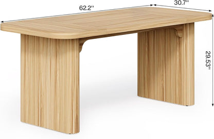 62 Inch Home Office Computer Desk Textured Double Base