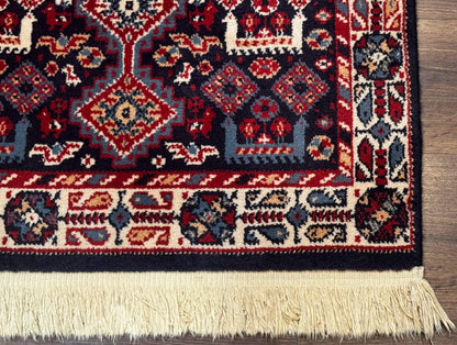 Small Karastan Rug 3x4, Yuruk Collection, Wool, Tribal, Geometric, Navy Blue