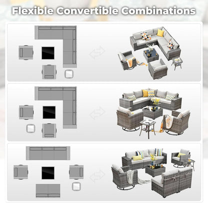 Modern Modular Outdoor Wicker Sectional Sofa Set