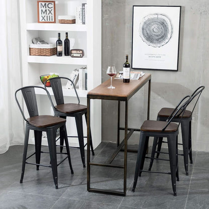 Counter Height Swivel Bar Chairs With Back Set Of 4