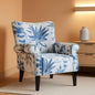 Wingback Upholstered Accent Chair Green Floral