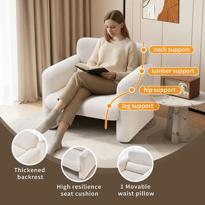 33Inch Sherpa Upholstered Accent Chair With Armrests