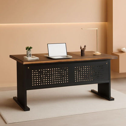 63 Inch L Shaped Desk With File Cabinet For Home Office