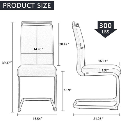 Black Dining Chairs 4 Pack With Faux Leather Seats
