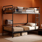 Metal Twin Over Twin Bunk Bed Vintage Brown Safety Rails