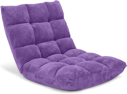 Purple Floor Chair With Back Support 14 Position Adjustable