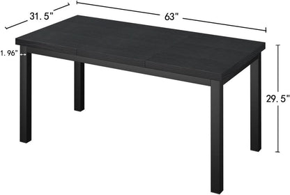 63 Inch Black Computer Desk For Home Office Setup And Study