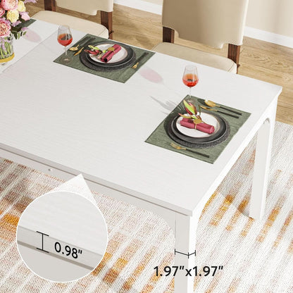 White 78-Inch Dining Table For 6-8, Rectangular Dining Room