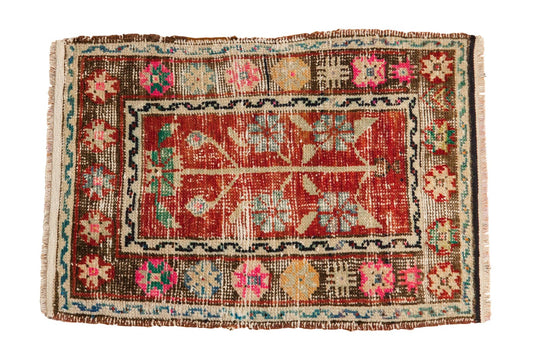 1.5x2.5 Vintage Distressed Oushak Rug Mat