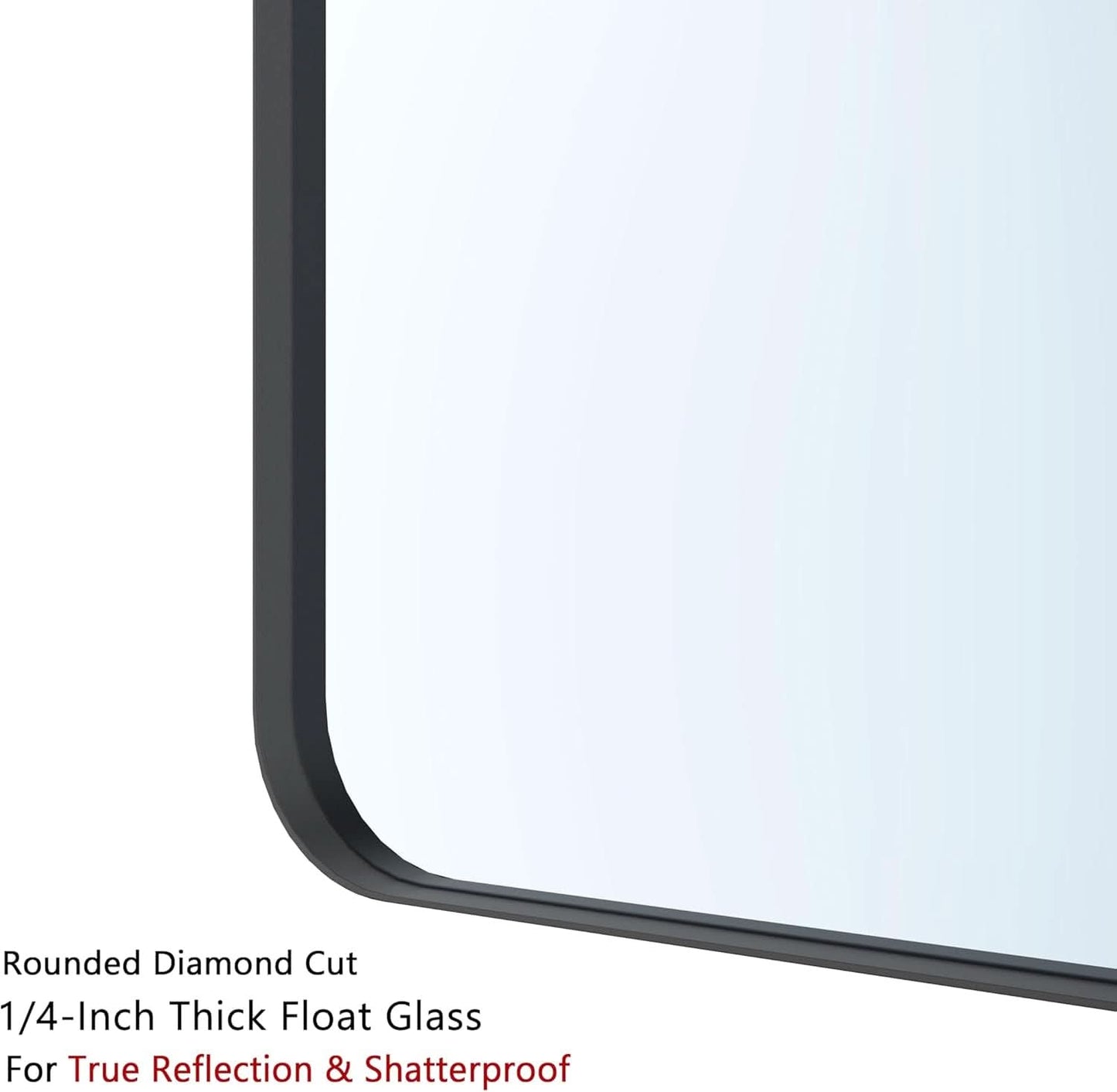 Black 18x26 Inch Bathroom Mirror Over Vanity Wall Mount