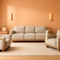 Oran Modern Sofa Set With Track Arms Light Brown Living Room