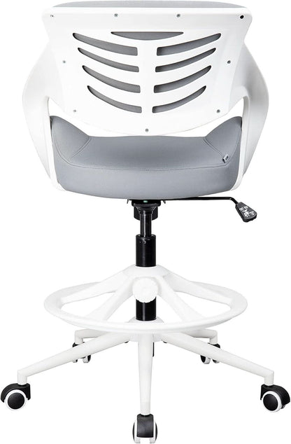 Ergonomic Drafting Chair With Lumbar Support Grey Office