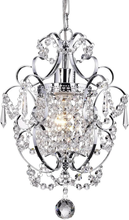 Amorette Chrome Crystal Chandelier 1 Light Fixture