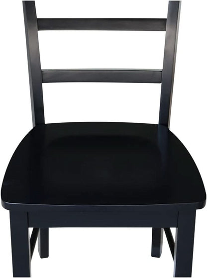 Set Of 2 Black Madrid Ladderback Dining Chairs For Kitchen