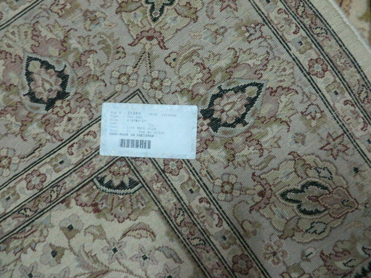 6' X 9' Vintage Fine Handmade Pakistan Oriental Floral Wool Rug Carpet Nice