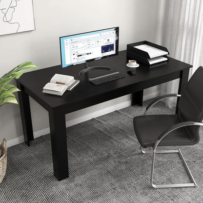 63 Inch Wood Dining Table For Four To Six People Black