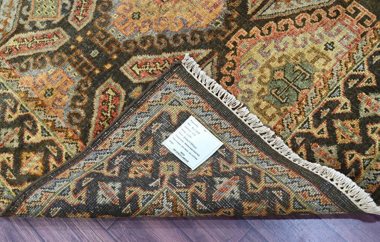 LoomBloom 5' 6'' x8' 8'' Gold Hand Knotted Transitional Oushak Wool Oriental Area Rug