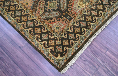 LoomBloom 5' 6'' x8' 8'' Gold Hand Knotted Transitional Oushak Wool Oriental Area Rug