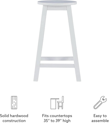 Zeke White 24 Inch Counter Stool Modern Kitchen Seating