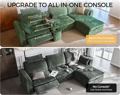 Green Oversized Power Recliner Sofa For Living Room