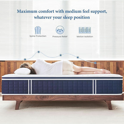 Queen Size Thermoregulating Hybrid Memory Foam Mattress