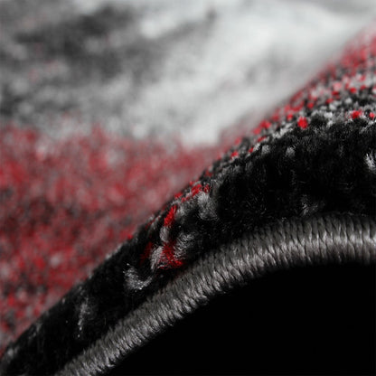 Designer Rug Canvas Artful Design - Mottled Grey Red Cream