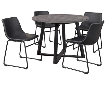 Centiar Mid Century Round Dining Table Gray Metal Legs