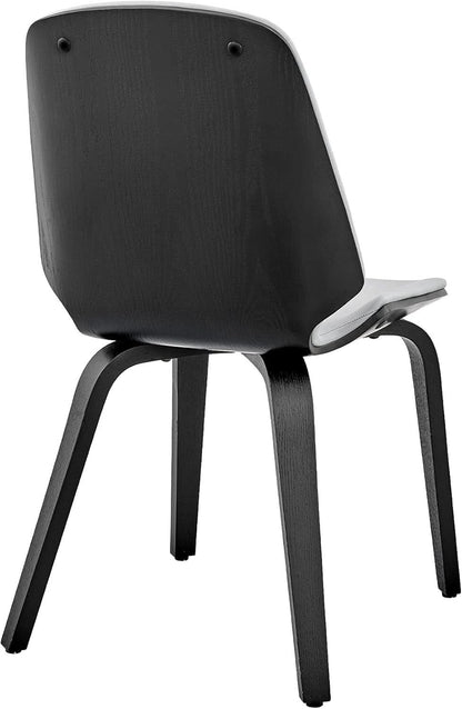 Gray Faux Leather Accent Dining Chair For Kitchen Table