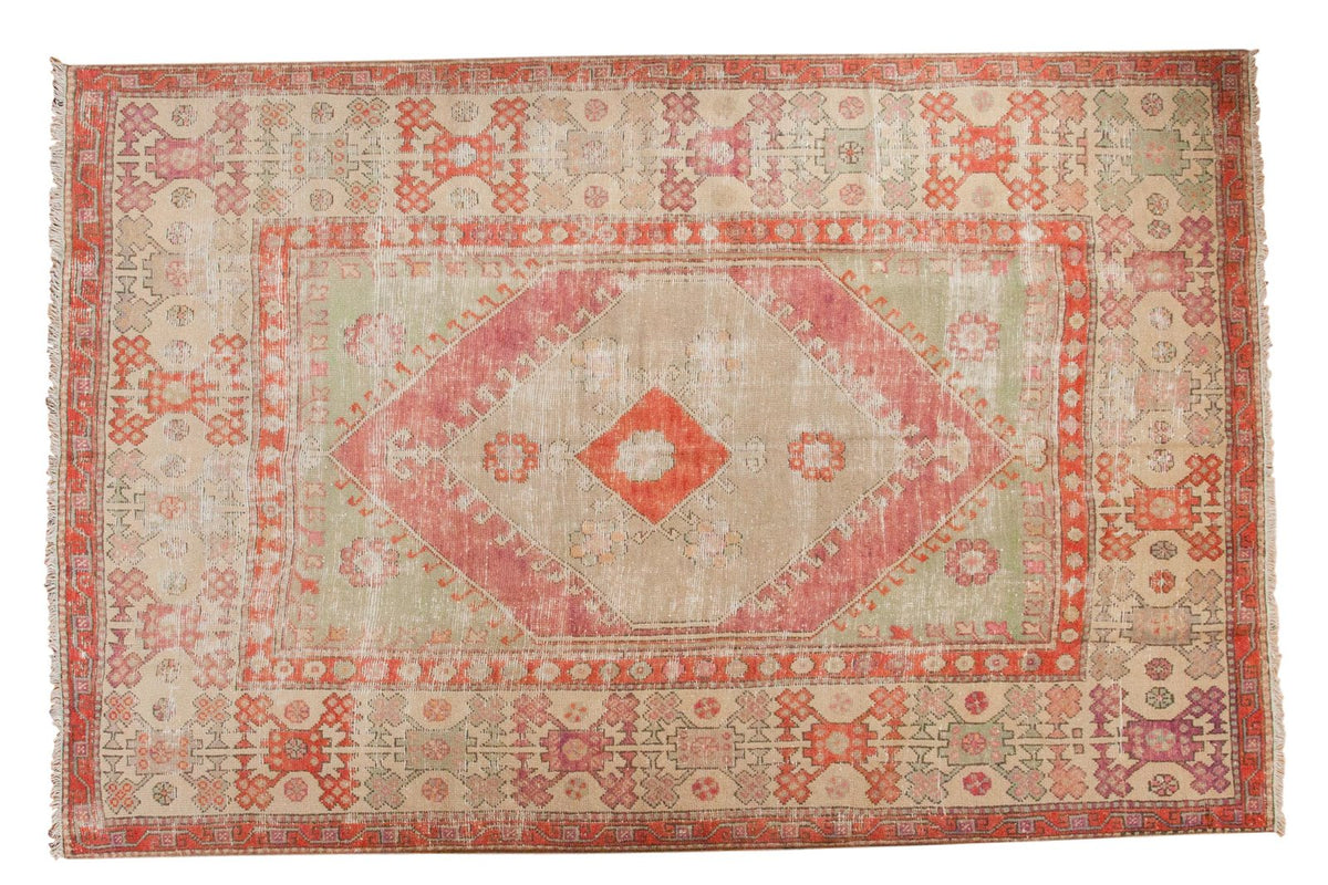 6x9 Vintage Distressed Oushak Carpet