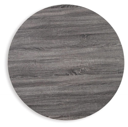 Centiar Mid Century Round Dining Table Gray Metal Legs