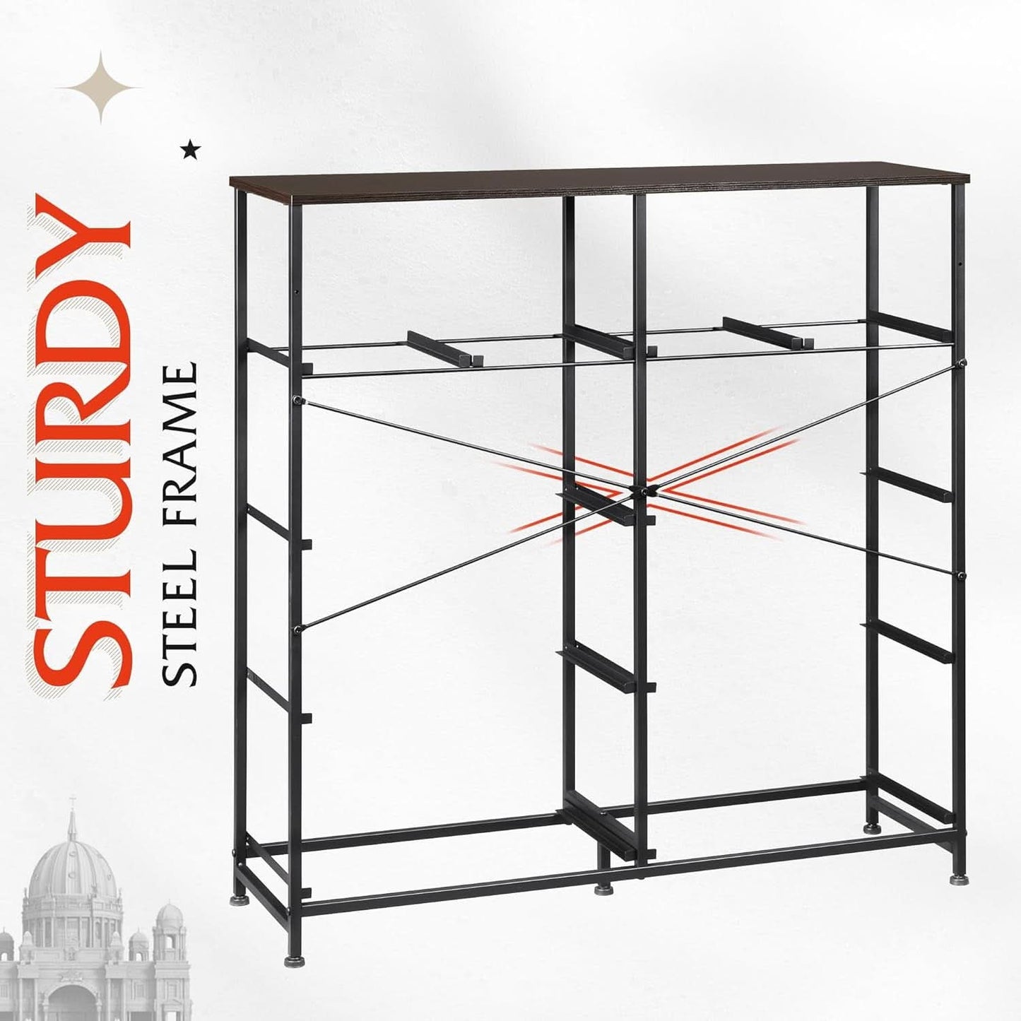 Dark Grey Fabric Dresser With 10 Drawers For Bedroom