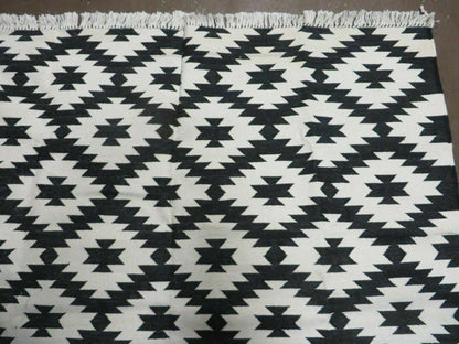 4' X 6' Hand Woven Wool Rug Contemporary Kilim Dhurrie Modern Oriental Area Rug