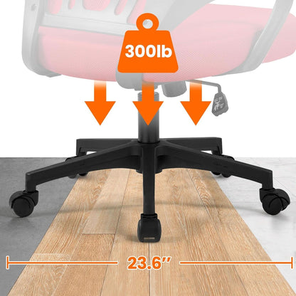 Ergonomic Red Mesh Office Chair With Lumbar Support