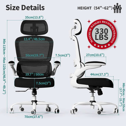 Ergonomic High Back Mesh Office Chair With Wheels Black
