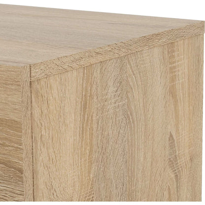 Oak Structure Four Drawer Chest With Silver Bar Handles