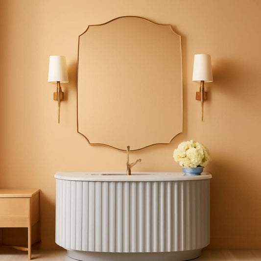 Stainless Steel Wall Mount Vanity Mirror 22x30 Asymmetrical Frame