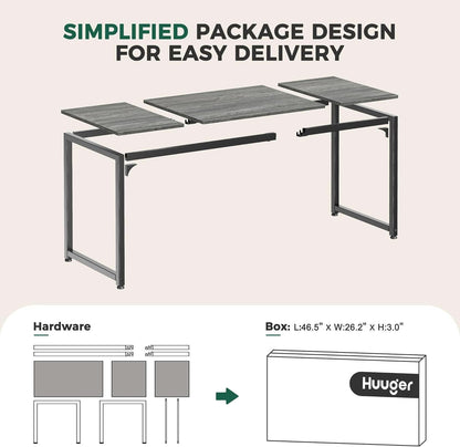 80 Inch Grey Gaming And Office Desk With Storage System