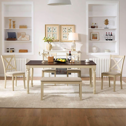 71 Inch Premium Solid Wood Dining Table Walnut Finish