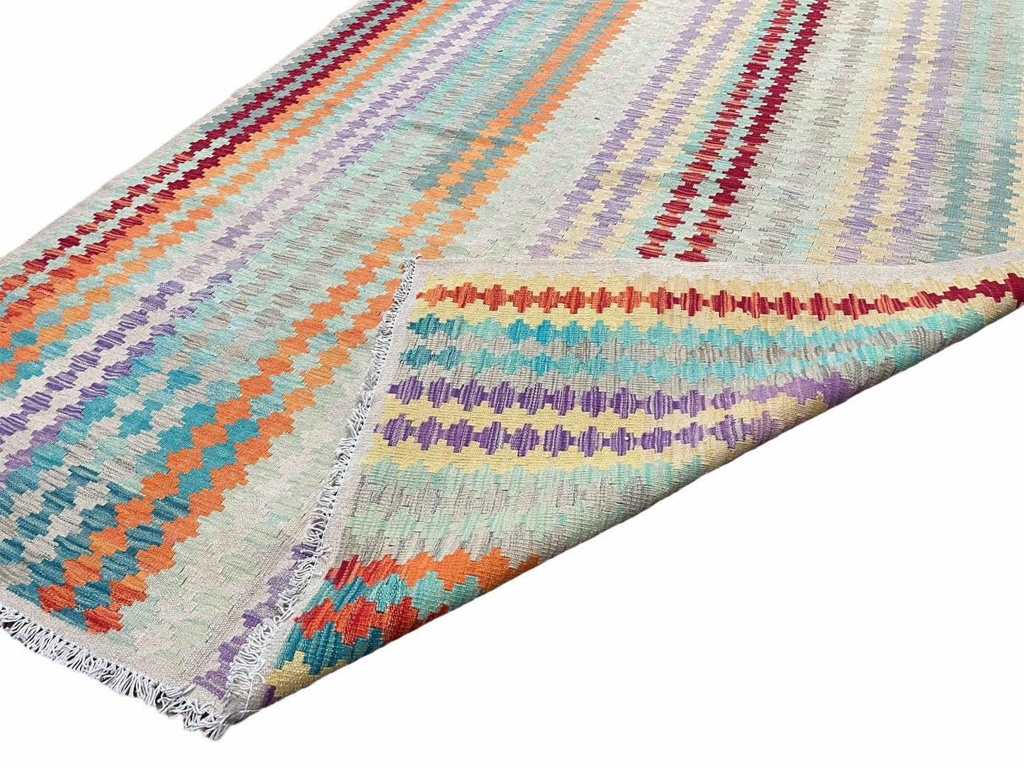 Colorful Kilim Rug 6x8 Multicolor Turkish Kilim Rug 6 x 8 Flat Weave Kilim Playful Anatolian Kilim Wool Kilim New Rug