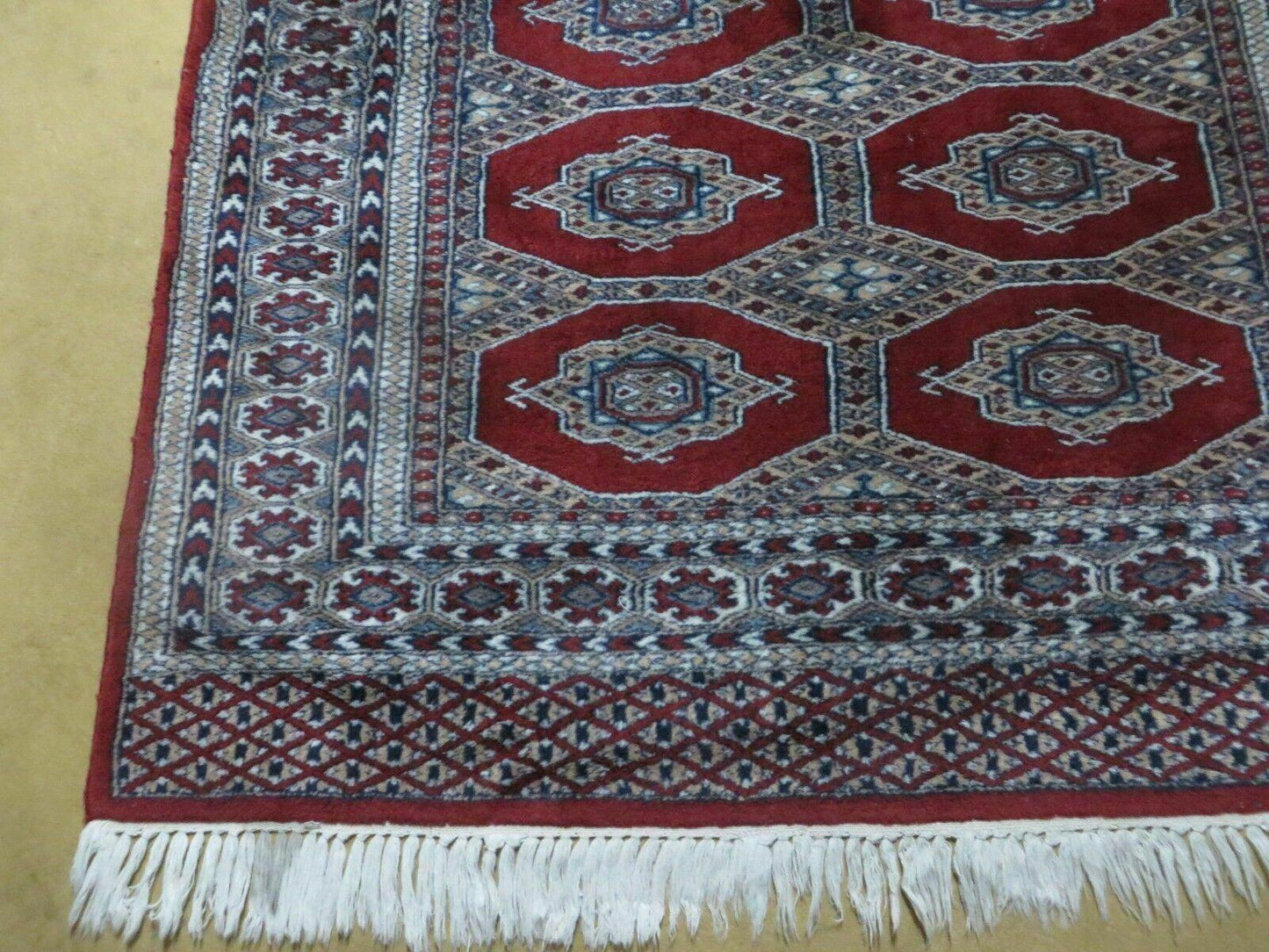 4' X 6' Vintage Handmade Pakistan Turkoman Bokhara Fine Woven Wool Rug Nice