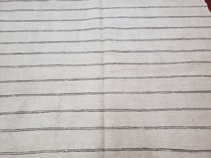 New Turkish Kilim Rug, Striped Area Rug, Southwestern Style, Off-white/Ivory Color, 5x8 Kilim Carpet, Hand-Knotted, Flatweave, Wool
