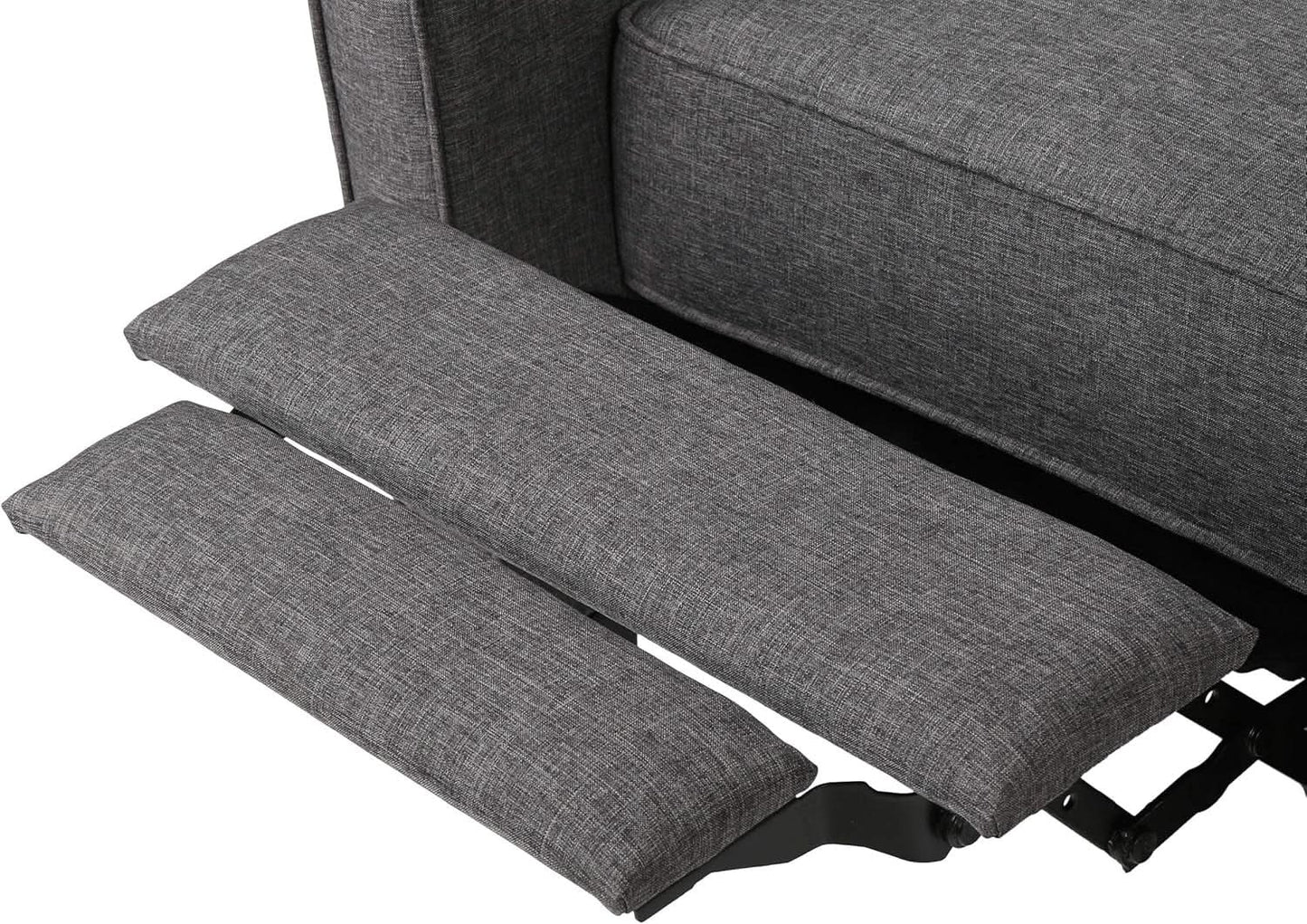 Emmie Fabric Recliner Set Of 2 In Smoke And Dark Brown