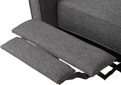 Emmie Fabric Recliner Set Of 2 In Smoke And Dark Brown