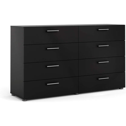 Black 8 Drawer Dresser For Bedroom With Compact Storage