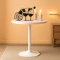 Round Height-Adjustable White Bistro Table Bar Home
