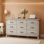59 Inch Washed Grey Modern Farmhouse DresserWithNineDrawers