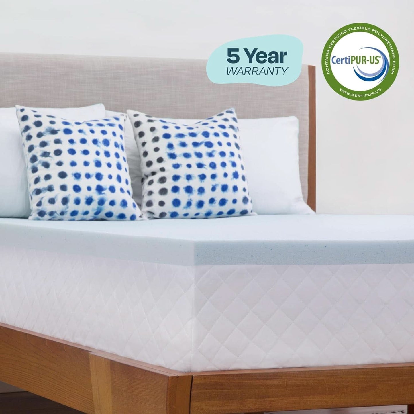 Cooling Gel Memory Foam Mattress Topper Queen Size